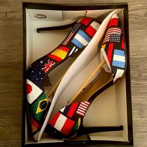 INC Women's Kenjay d'Orsay Pumps, Flag Bling, size 11